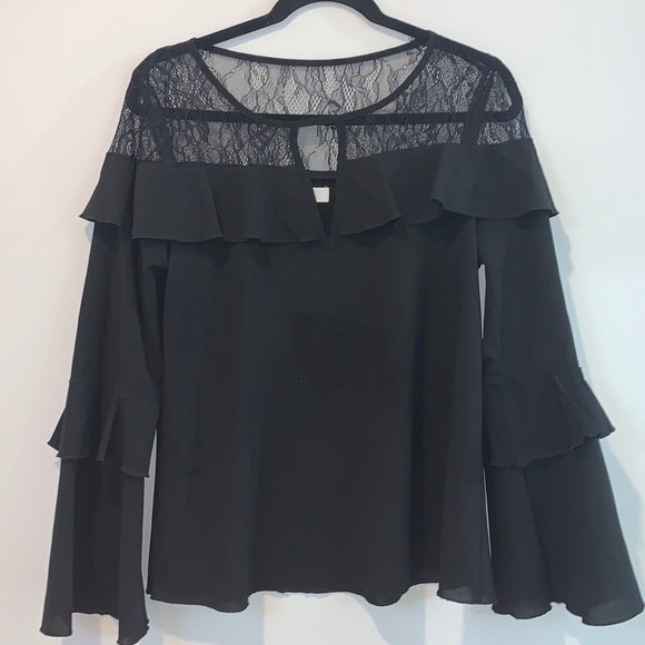 NEW! NSR Long Sleeved layered Black Top - Picture 1 of 8